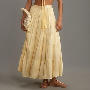 Anthropologie Tiered Petticoat Maxi Skirt